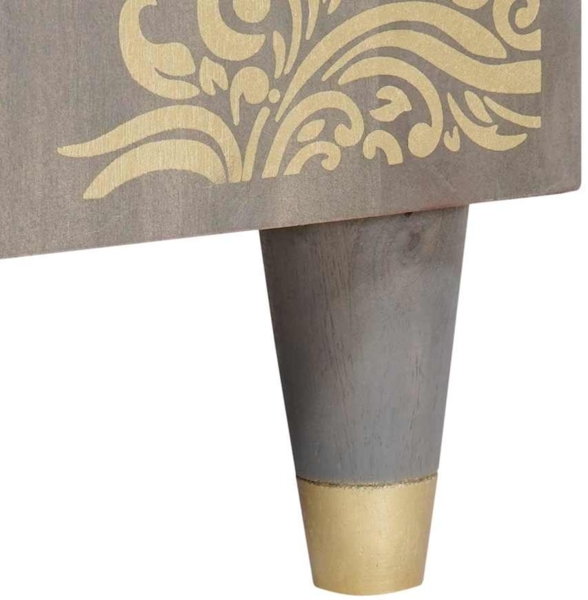 vidaXL Sideboard Grau und Gold 60 x 33 x 75 cm Massivholz Mango 4018798 Bild 8