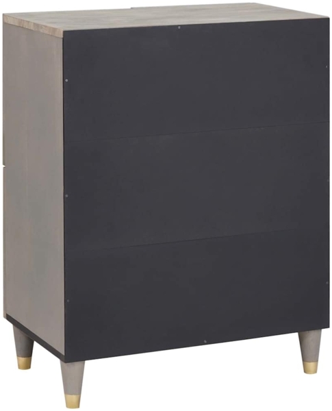 vidaXL Sideboard Grau und Gold 60 x 33 x 75 cm Massivholz Mango 4018798 Bild 5