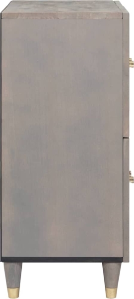 vidaXL Sideboard Grau und Gold 60 x 33 x 75 cm Massivholz Mango 4018798 Bild 4