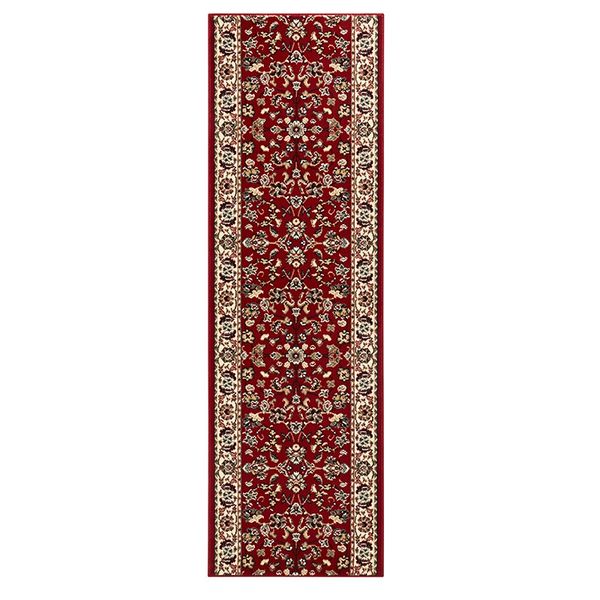 Kurzflor Teppich Läufer Vintage Rot - 80x350x0,9cm