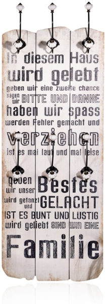 Wandgarderobe Garderobenpaneel Garderobe Wandpaneel Haken braun Flurgarderobe