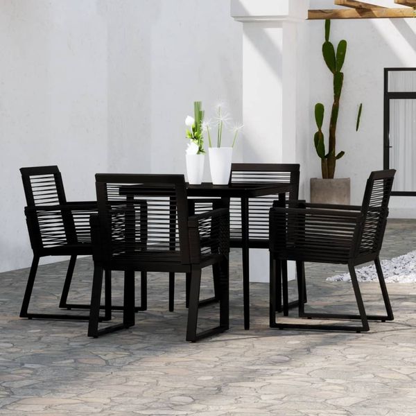 vidaXL 5-tlg. Garten-Essgruppe Schwarz 3099156