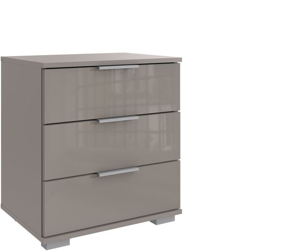 Nachtkommode >Easy Plus< 3 Schübe, SAHARAGRAU - 52x58x38cm (BxHxT)