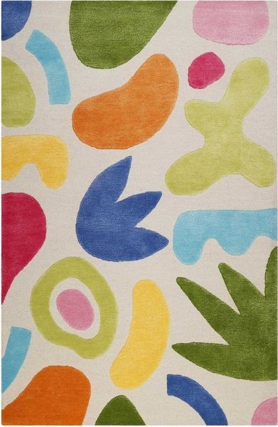 SMART KIDS Kinderteppich Kimi, rechteckig, Höhe: 1,2 mm, handgetuftet aus Naturfasern, bunt, abstraktes Design, Kinderzimmer