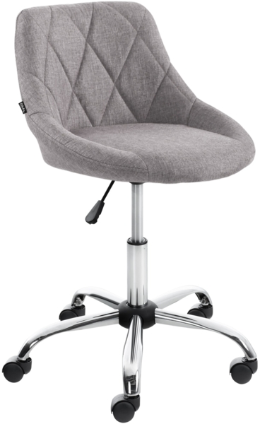 CLP Arbeitshocker Lazio drehbar mit Chromgestell,grau Stoff Bild 1