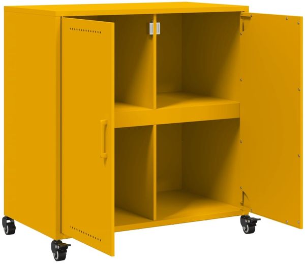 vidaXL Sideboard Senfgelb 68x39x72 cm Stahl 846659 Bild 9
