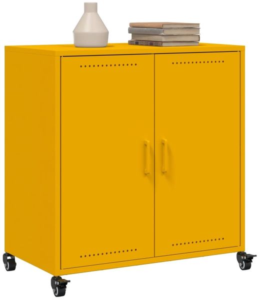 vidaXL Sideboard Senfgelb 68x39x72 cm Stahl 846659 Bild 4