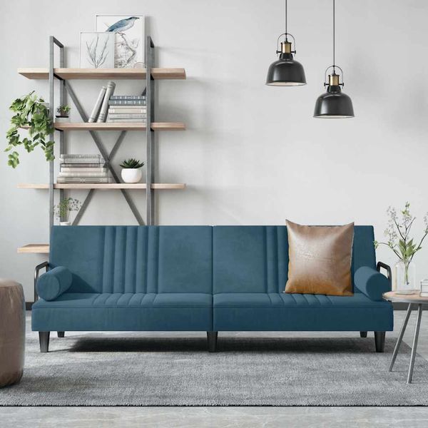vidaXL Schlafsofa mit Armlehnen Blau Samt 351893