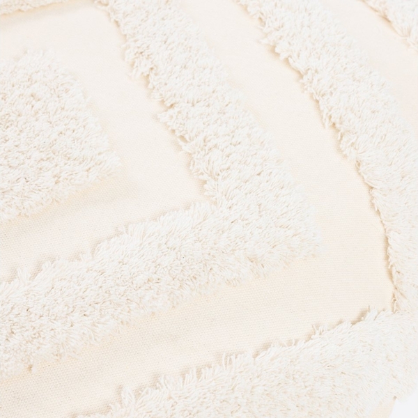 HOME DELUXE Getufteter Kissenbezug JARA Raute mit Kissenfüllung - Creme