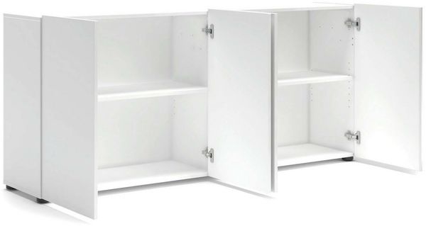 Dmora Kommode Amacord, Wohnzimmerbuffet, Wohnzimmer-Sideboard, Moderne Küchen-Speisekammer, Made in Italy, 180x38h79 cm, Glänzendes Weiß Bild 4
