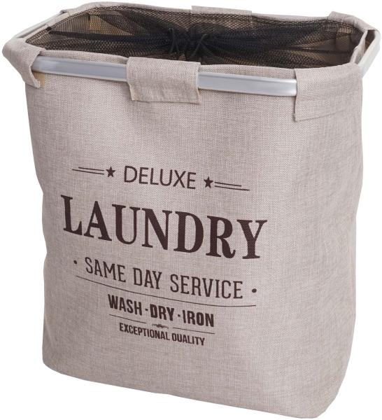 Wäschesammler HWC-C34, Laundry Wäschebox Wäschekorb Wäschebehälter mit Netz, 1 Fach 56x49x30cm 82l ~ beige