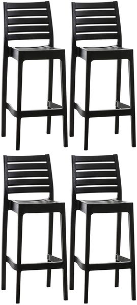 CLP 4er Set Barhocker Ares mit Fußstütze,schwarz