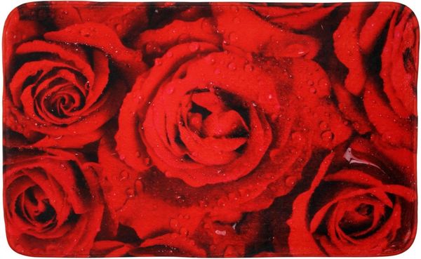 Sanilo Badematte Rosen, 50 x 80 cm, sehr weich, rutschfest, waschbar und schnelltrocknend, Polyester