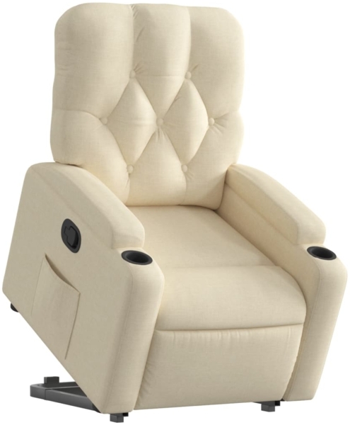 vidaXL Relaxsessel mit Aufstehhilfe Creme Stoff 3204719 Bild 2