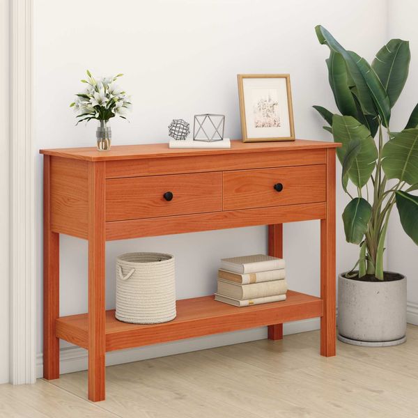 vidaXL Konsolentisch Wachsbraun 100 x 35 x 75 cm Massives Kiefernholz 869937