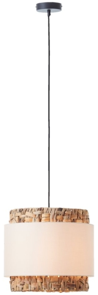 Lightbox Pendelleuchte, ohne Leuchtmittel, kürzbare Hängelampe mit Wasserhyazinthe / Stoff Schirm, Ø 25cm