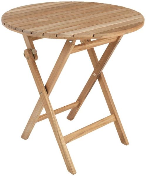 Gartenesstisch Nova aus Teakholz, modern und rund, natur, für 2–4 Personen, Ø 70 cm