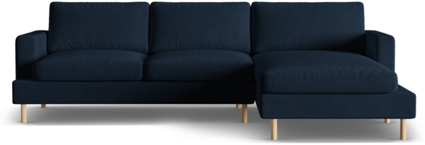 Micadoni Ecksofa Aliya 3-Sitzer Rechts Samt Dunkelblau