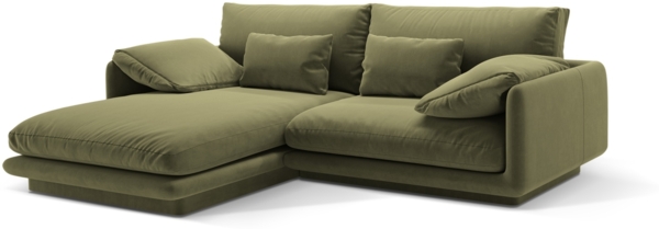 Micadoni Ecksofa Torino 3-Sitzer Links Samt Hellgrün Bild 2