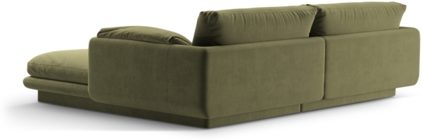 Micadoni Ecksofa Torino 3-Sitzer Links Samt Hellgrün Bild 3