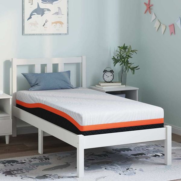 vidaXL Matratze Weiß und Schwarz 80 x 160 cm Jacquard-Stoff 4106346
