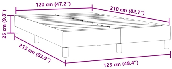 vidaXL Bettgestell ohne Matratze Dunkelblau 120x210 cm Samt 4101353 Bild 9
