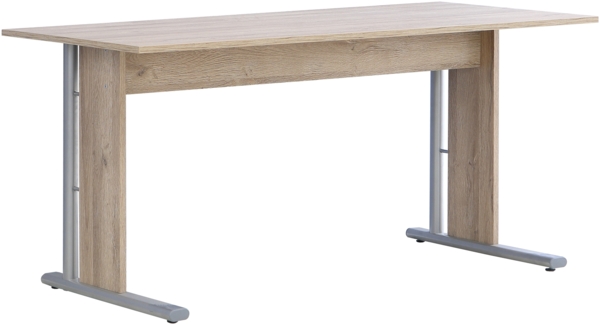 Schreibtisch >MINDI< in Bianco Eiche Dekor- 150x72x70cm (BxHxT) Bild 3