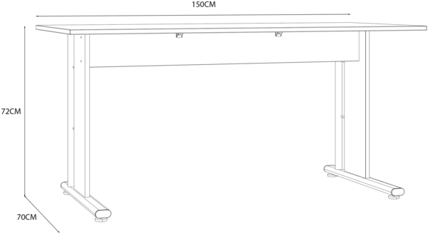 Schreibtisch >MINDI< in Bianco Eiche Dekor- 150x72x70cm (BxHxT) Bild 4