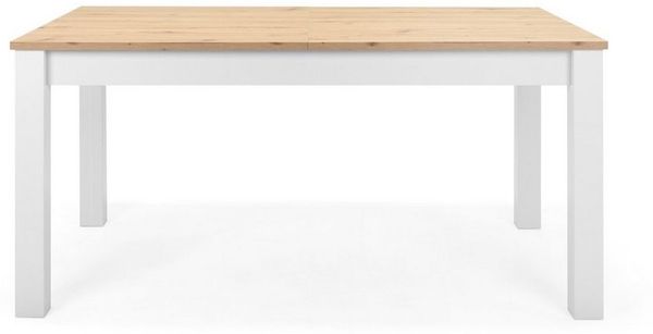Newroom Esstisch Eireen, ausziehbar 160-215 cm inkl. Tischplatte Weiß Wildeiche Vintage