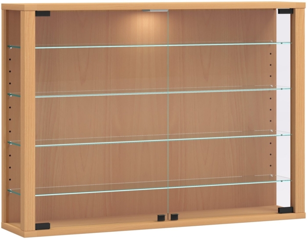 VCM Wandvitrine Vitrosa 919413 Buche H. 60 x B. 83 x T. 18 cm