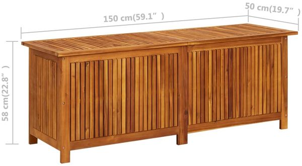 vidaXL Garten-Aufbewahrungsbox 150x50x58 cm Massivholz Akazie 316491 Bild 10