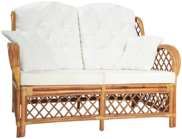 vidaXL 2-Sitzer-Sofa Hellbraun Rattan 325474