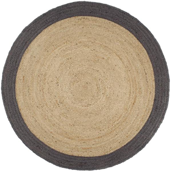 vidaXL Teppich Handgefertigt Jute mit Dunkelgrauem Rand 210 cm 343606