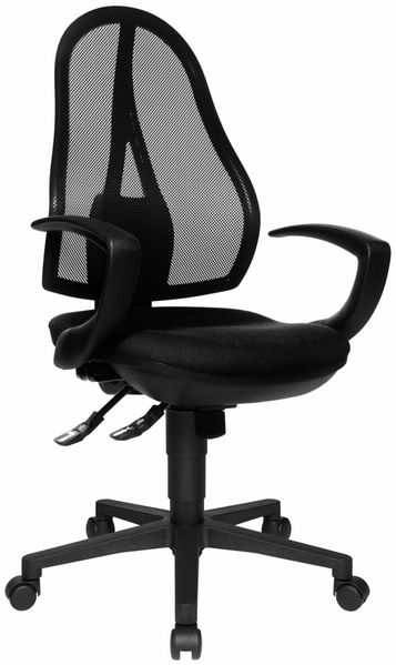 Topstar 'OPEN POINT SY SOMO' Bürodrehstuhl mit Wippfunktion, Stoff schwarz, 48 x 111 x 48 cm, höhenverstellbare Armlehnen