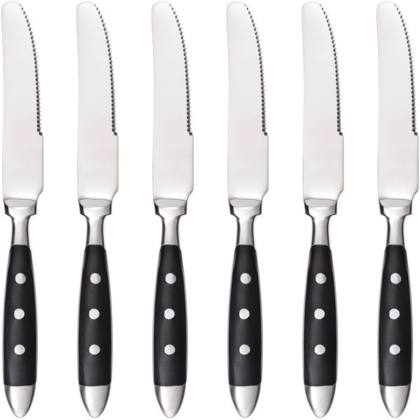 GRÄWE Dessertmesser, Serie Nürnberg, 6er Set, schwarze Griffe