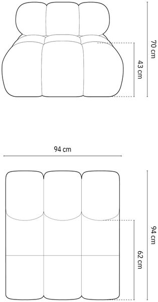 Micadoni Armloses Modul Bellis Samt Bluvel Königsblau Bild 8