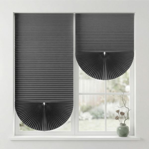 Sekey Klebefix Plissee 2er Set ohne Bohren Grau 40x130 cm