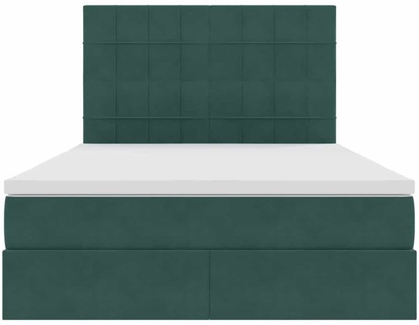 vidaXL LED-Speicherbett mit Matratze Dunkelgrün 140 x 200 cm Samt 3372672 Bild 8