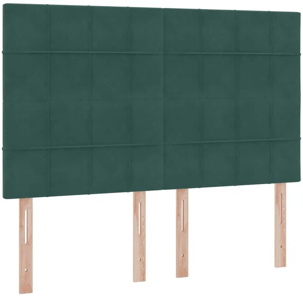 vidaXL LED-Speicherbett mit Matratze Dunkelgrün 140 x 200 cm Samt 3372672 Bild 10