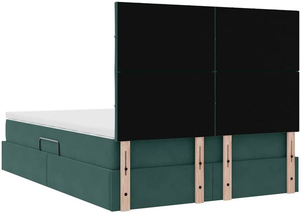 vidaXL LED-Speicherbett mit Matratze Dunkelgrün 140 x 200 cm Samt 3372672 Bild 12
