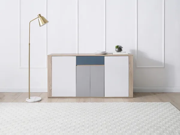 Vente-unique - FILUTIA Sideboard Holz, Platte BeigeWeißmulticolour - B 39,8 cm x H 81 cm x L 160 cm