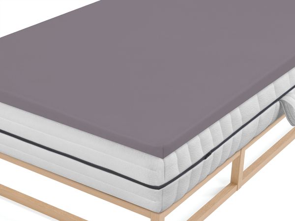 biberna Jersey-Elastic-Topper-Spannbetttuch 0077641, silber/grau, 1x 140x200 cm - 160x220 cm