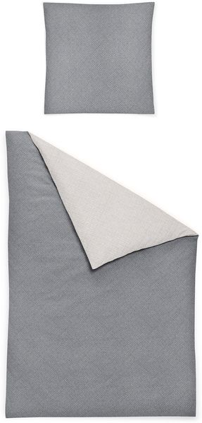 Bettwäsche Irisette Edel Feinbiber Koala 8487-11 grau Streifen 135x200