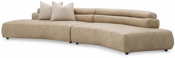 Casa Padrino Luxus Sofa Beige / Schwarz 399 cm - Luxus Hotel Möbel