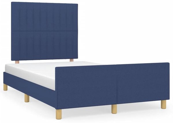 Einzelbettgestell Design für Erwachsene ohne Matratze Blau 120x200 cm Stoff d4028e