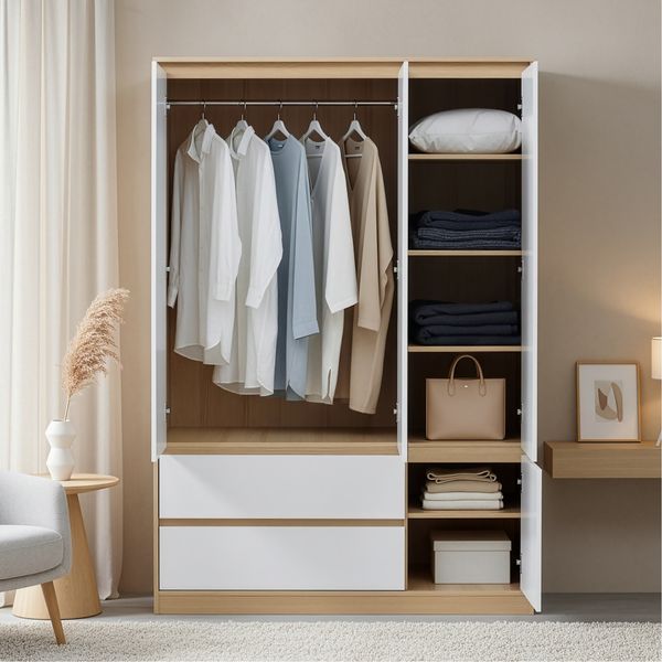Kleiderschrank Bastheim 176x120x52 cm 6 Fächer [en. casa]