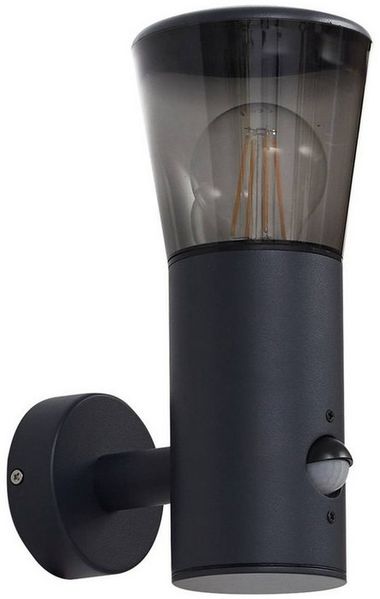 Lindby Außen-Wandleuchte Heulo, Metall, Schwarz IP44mit Bewegungsmelder, 1x15 W LED
