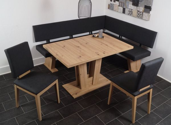 Stolebaenk Eckbankgruppe Varese MAVEAR, (1x Eckbank, 1x Tisch, 2x Stuhl), Sitz und Rücken Bezüge frei von allergisierenden Farbstoffen