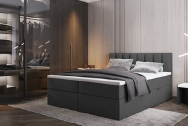 TRADA Boxspringbett PALERMO mit Topper - Bonell Matratze mit Bettkasten - Elegant Bett (Bett+Topper, Boxspringbett mit Topper), mit zwei Bettkasten und Topper Bild 6