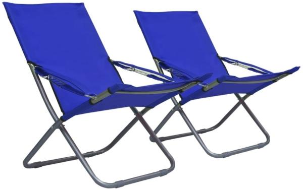 vidaXL Klappbare Strandstühle 2 Stk. Stoff Blau 47902